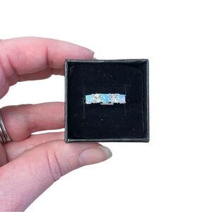 Bomb Party Women’s Fire Opal & White Topaz 5 Stone Ring - Size 7